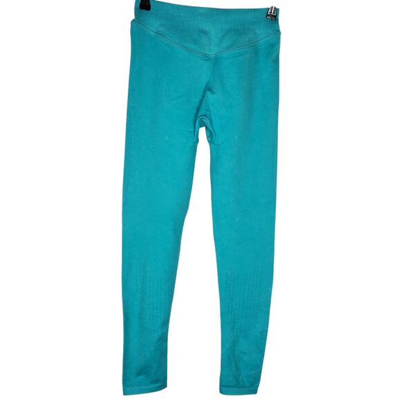 Gymshark Leggings Womens M Capri Blue Acid Wash Sweat Seamless Washed Gym - Picture 15 of 15